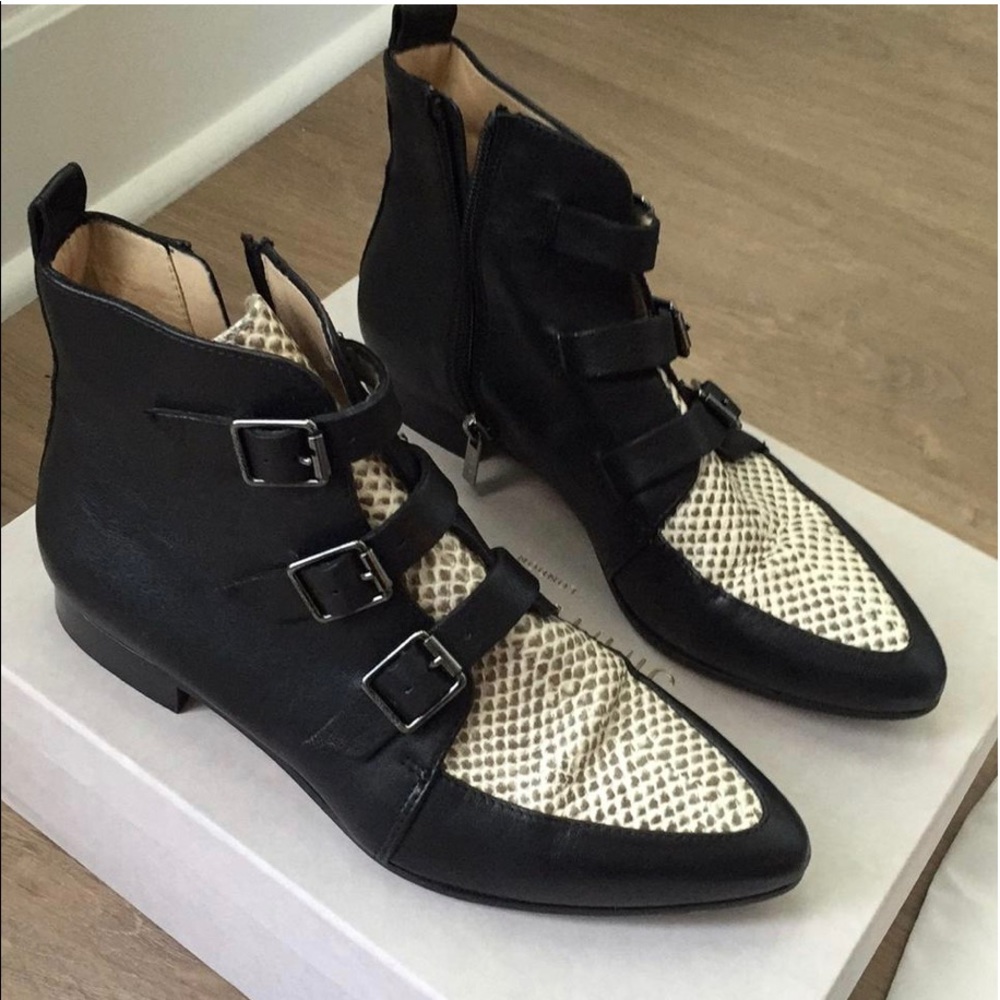 RARE Jimmy Choo Black + Python Marlin Texture Boot
